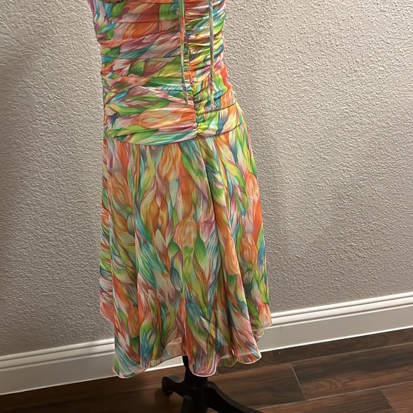 A.B.S Multi Color Deep V Sundress Sz 4 - Picture 6 of 11